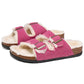 Men Women Plush Fur Slippers with Double Buckle Cork Sandals Winter Supper Warm Home Shoes Barefoot Comfort Footbed Sales