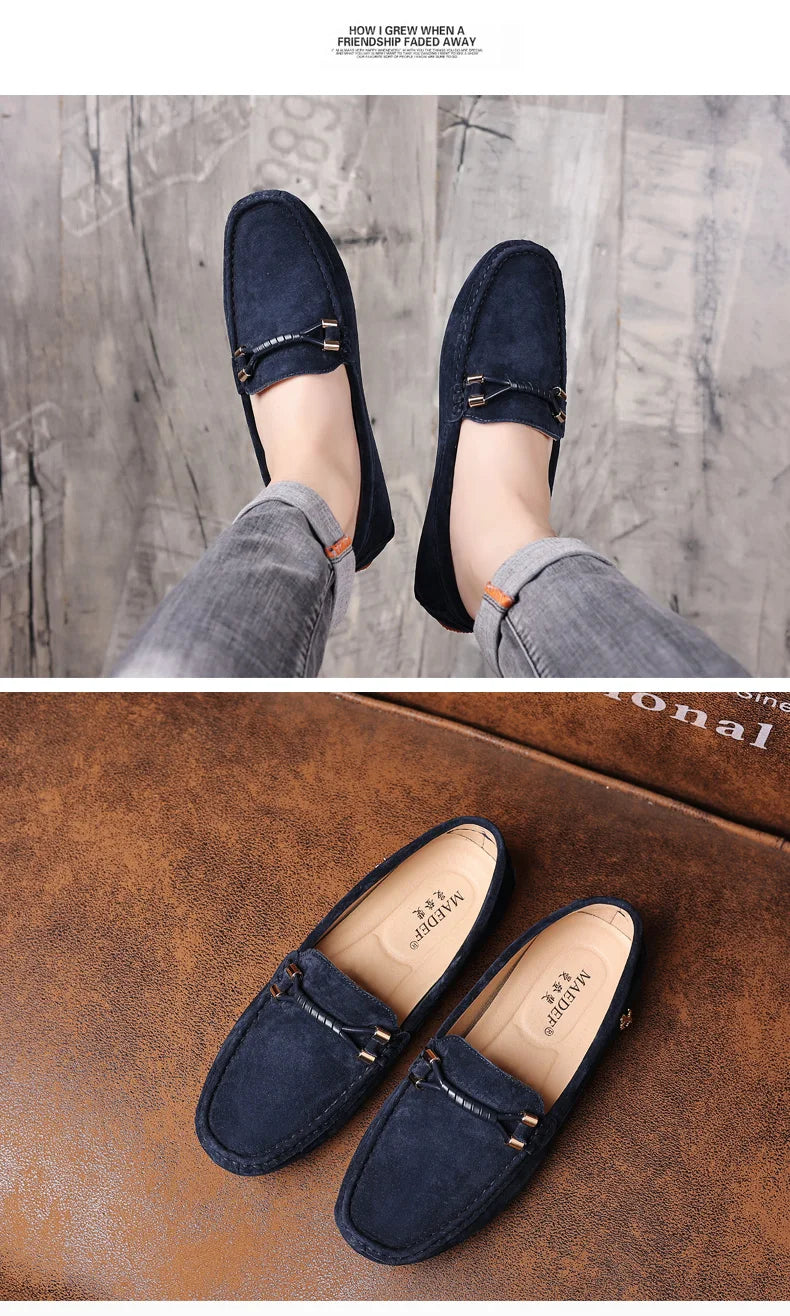 Men Suede Leather Loafers Shoes | Slip on Non-slip Driving Loafers for Men