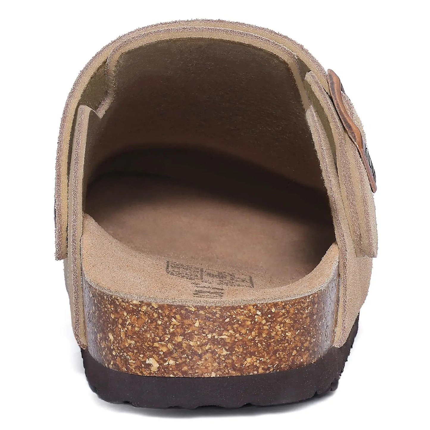 Crestar Women's Suede Clogs with Adjustable Strap Fashion Cork Footbed Genuine Leather Mules Outdoof New Slip on Potato Shoes
