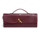 Burgundy bag cherry red envelope wine red envelope upscale new handbag European and American fashion crocodile flip hand organ b