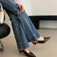 Summer Pointed Toe Women Sandals Fashion Singbacks Mules Shoes Ladies Elegant Low Heel Stripper Party Sandalias