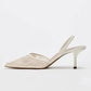 Elegant Mesh Embroidered Flowers Designer Heeled Sandals Women 2025 Summer Sexy Slingback Pointed Toe Thin High Heels Dress Shoe