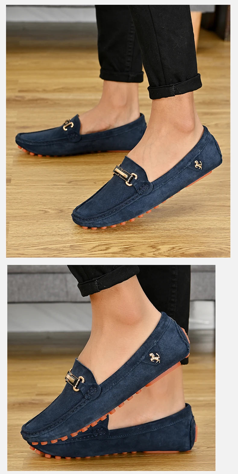 Suede Loafers Men Moccasins Shoes |  Men Suede Leather Loafers Shoes