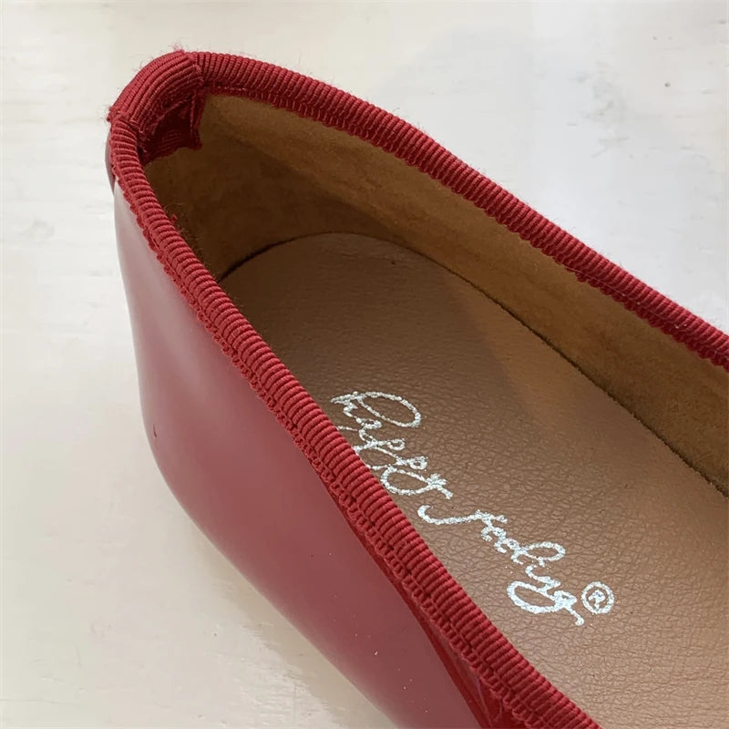 Women Flat Heel Outdoor Casual Mary Jane Red New  Flat Shoes Fashion Shallow Slip On Ladies Elegant Ballerinas Soft Shoes