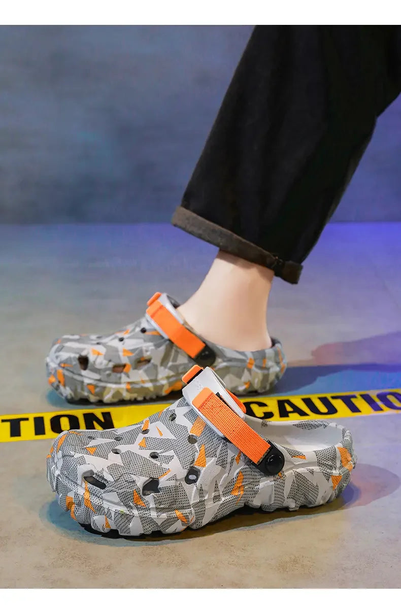 New Men's Clogs Slippers Sandal | Men Garden Shoes | Flat Camouflage Sandals | Male Sneakers Outdoor Flip Flops | Home Clogs
