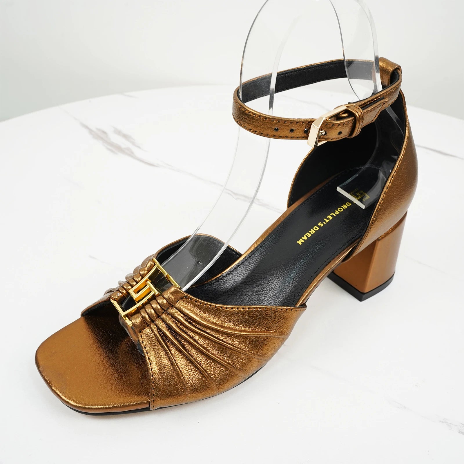 2025 Women's Summer Open toed Fashion Coarse Heel Sandals Italian Design GJ Luxury Brand Outdoor High Heel Non slip Sandals