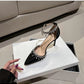Comemore 2025 White Wedding Bridesmaid Shoes Satin Fashion Rhinestone Fringe Chain High Heels Black Temperament Elegance Pumps