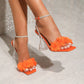 Summer 2025 Women's Fairy Tale Toe-Open Crystal Rhinestone High Heel Sandals Rubber Sole Square Toe Bridal Shoes