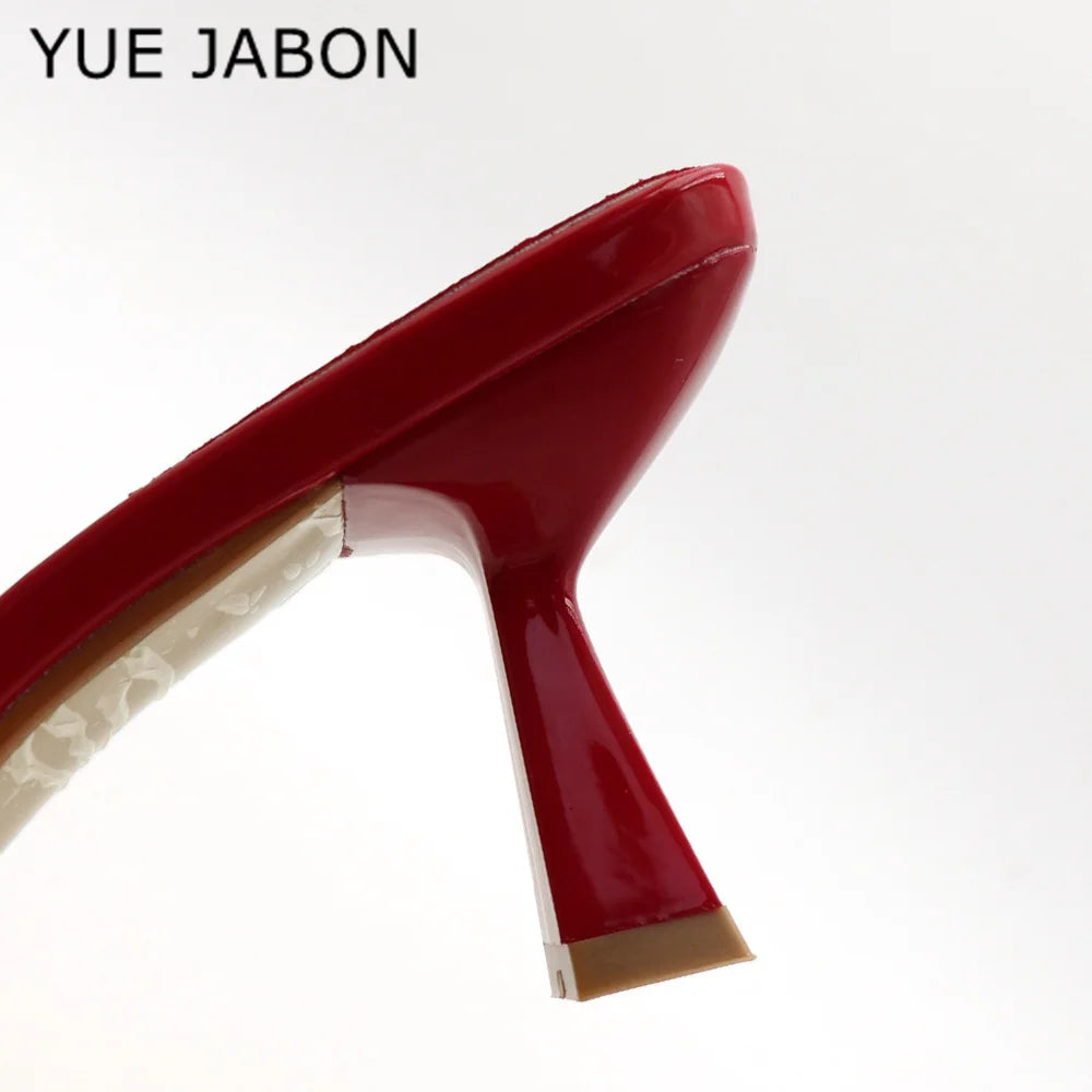 Black Red High Heel Sandals Women Open Toe Slingback Sandals Female Pumps Square Toe Summer Simple Designer Heeled Sandals