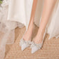 Pumps with Bow on Heeled Wedding Bride Shoe High Heels Shoes for Women Pointed Toe Woman PumpsLoafers Stilito Beau Today Lastest