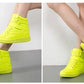 Designer Woman Breathable High Top Black White Boots Women Casual Sport Shoes Platform Hidden Increasing Sneakers Leather Shoe