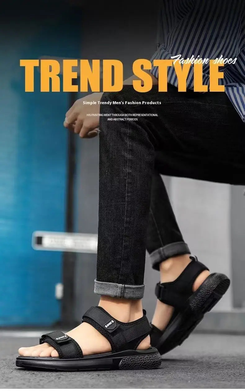 A Pair of Non-Slip Men's Sandals for Summer New Wear-Resistant Breathable Simple White-Soled Men's Business Beach Shoes