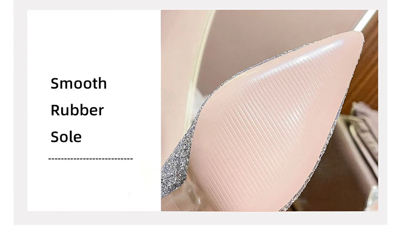 Bling Sequins Wedding Shoes for Women Bride 2025 Elegant Pointed Toe Thin Heels Pumps Woman Silver Crystal High Heels for Ladies