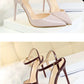 86-1 Style Simple Slim Ultra High Heel Shallow Painted Leather Sexy Nightclub Slimming One-word Strap Women Cool Shoes