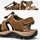 Summer Men Sandals Genuine Leather Mens Casual Shoes Outdoor Men Leather Sandals for Men Beach Shoes Roman Shoes Plus Size 38-48
