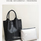 Genuine Leather Commuter Tote Bag Simple Ladies Soft Cowhide Tote Shoulder Handbag Large Capacity Women Bucket Bag 2025 New