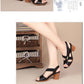 Women Summer Sandals Platform Round Mid Heel Back Strap Peep Toe Pu Leather Beach Casual Fashion Shoes Ladies Female 2023
