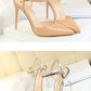 86-1 Style Simple Slim Ultra High Heel Shallow Painted Leather Sexy Nightclub Slimming One-word Strap Women Cool Shoes