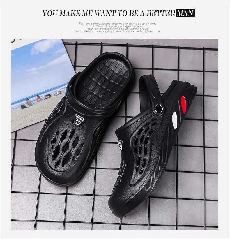 Summer Men Sandals | Light EVA Men's Casual Shoes | Hole Shoes Clogs | Outdoor Male Beach Flat Slippers