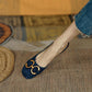Retro Women Sandals Fashion Low-heeled Shoes Slingback Suede Office Ladies Shoes High Quality Elegant Slip on Woman Flat Sandals