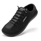 HOBIBEAR Wide Toe Barefoot Shoes for Unisex Minimalist Artificial Leather Sneakers Lightweight Adjustable Slip On Walking Shoes