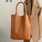 Genuine Leather Commuter Tote Bag Simple Ladies Soft Cowhide Tote Shoulder Handbag Large Capacity Women Bucket Bag 2025 New