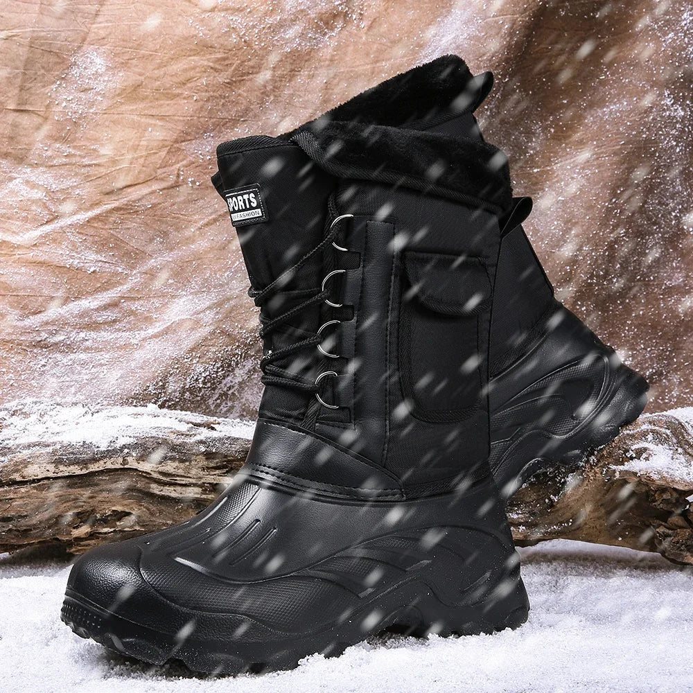 Winter Men's Outdoor Boots Warm Waterproof Snow Boots for Men Fishing Men's Non-slip Hiking Boots Male Sneakers Work