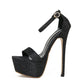 Liyke Model Catwalk Sequined Platform Sandals For Women Sexy Open Toe Party Nachtclub Stripper Heels Pole Dance Shoes Size 34-46