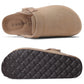 Crestar Women's Suede Clogs with Adjustable Strap Fashion Cork Footbed Genuine Leather Mules Outdoof New Slip on Potato Shoes