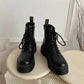 Women Boots Motorcycle Shoes Woman Leather Chelsea Ladie Classic Punk Female Goth Shoes High Platform Boots Women Botas Mujer