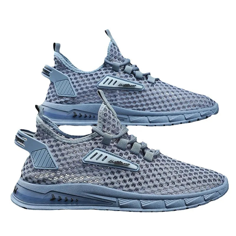 Men's Shoes Summer Hollow Mesh Breathable Shoes Men Casual Sports Running Sneakers Fashion Comfortable Mens Beach Shoes