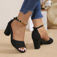SIZE 45 New Summer Sexy Fish Mouth Shoes Hollow Roman Sandals Thick Beaded Open Toe High Heels Women Summer Sexy Women's Sandals