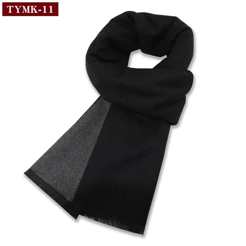 Luxury Wool Scarf for Men | Winter Warm Cashmere Silk Plaid Pashmina Shawl | EnigmaParis