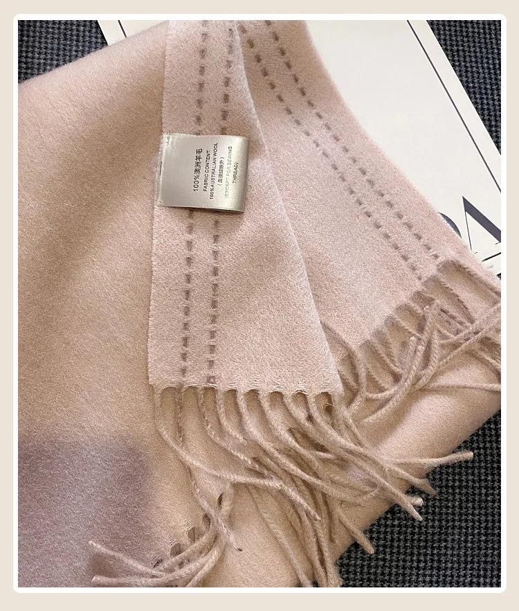 High-Quality 100% Wool Scarf | Women's Classic Soft Cashmere Muffler | EnigmaParis