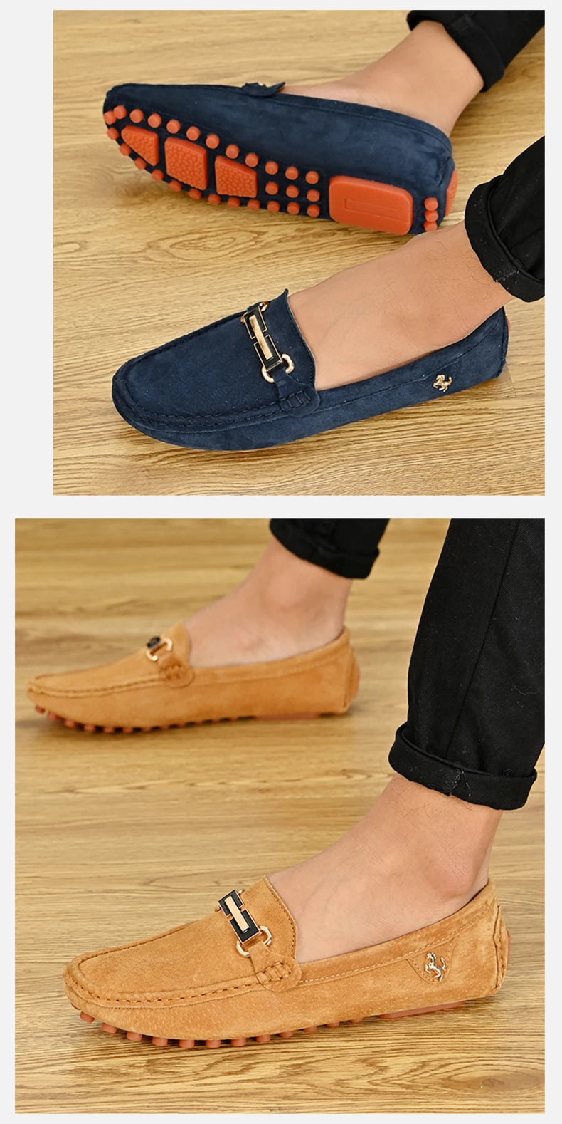 Suede Loafers Men Moccasins Shoes |  Men Suede Leather Loafers Shoes