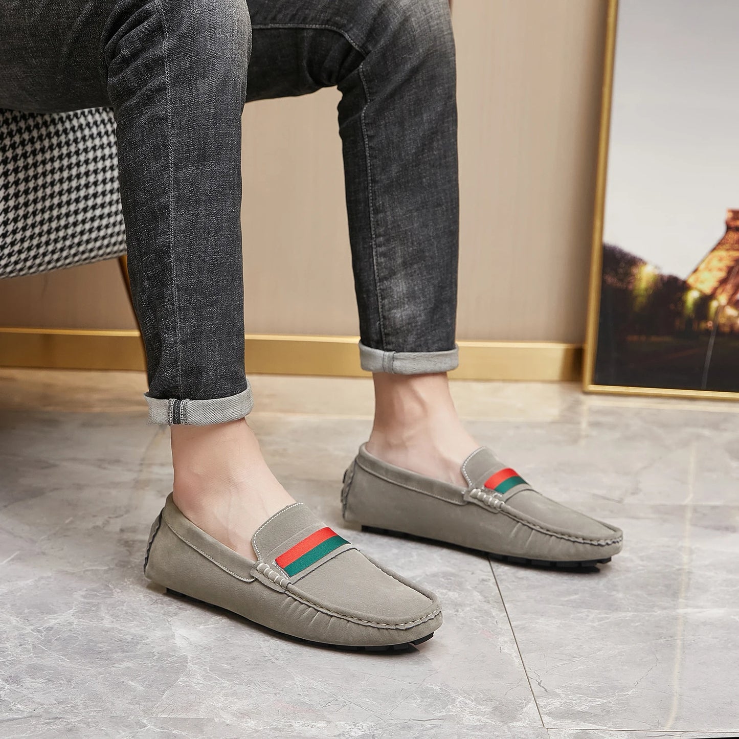 Men Suede Loafers | Comfortable Slip on Moccasins