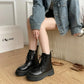 Women Boots Motorcycle Shoes Woman Leather Chelsea Ladie Classic Punk Female Goth Shoes High Platform Boots Women Botas Mujer