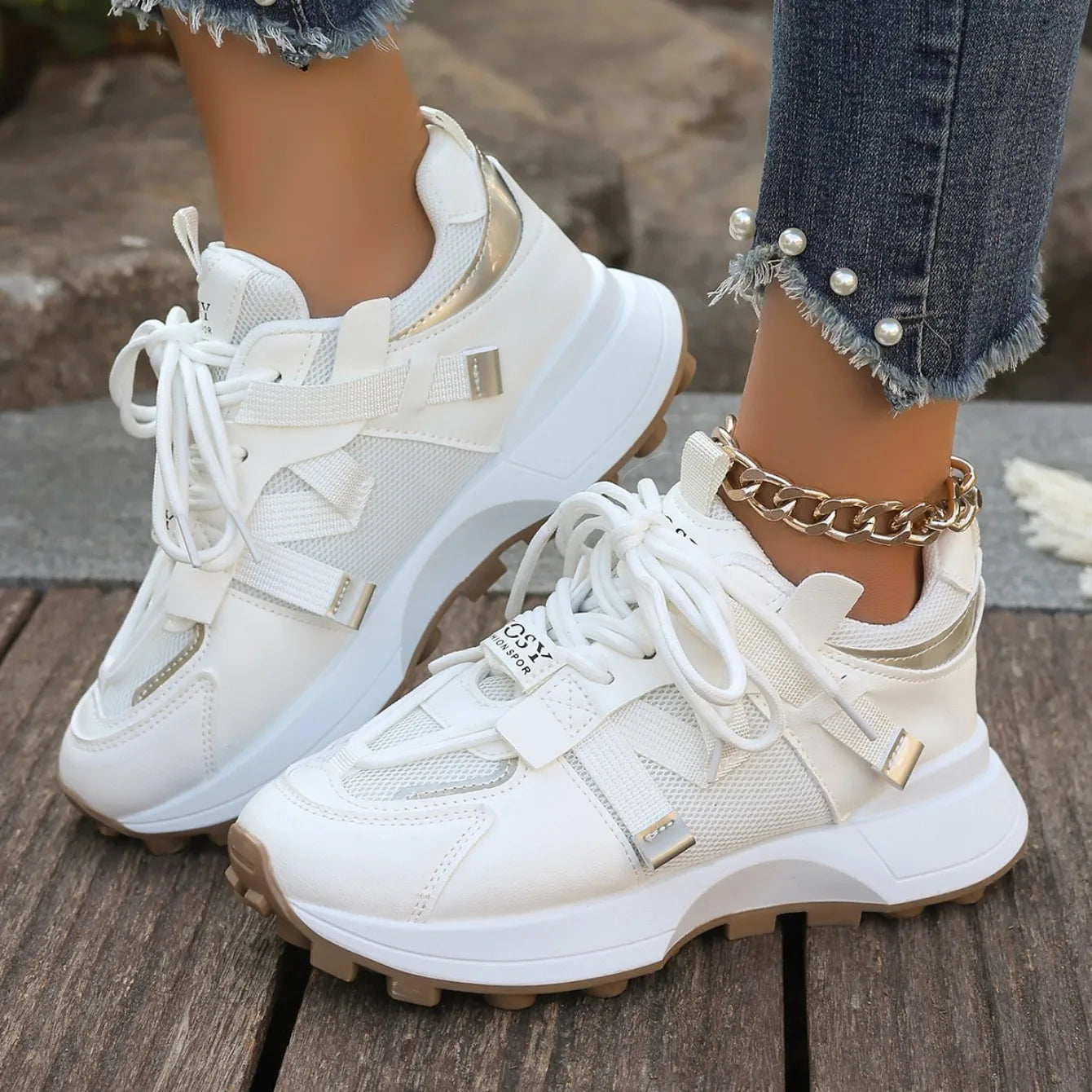 New Women Sneakers Mesh Breathable Platform Sneakers Women Casual Lace Up Outdoor Women Shoes Low Top Sneakers Zapatos De Mujer
