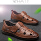 Leather Sandals Baotou 2025 Summer New Genuine Leather Breathable Hollow Porous Shoes Men's Tendon Soft Bottom Middle-Aged Dad S
