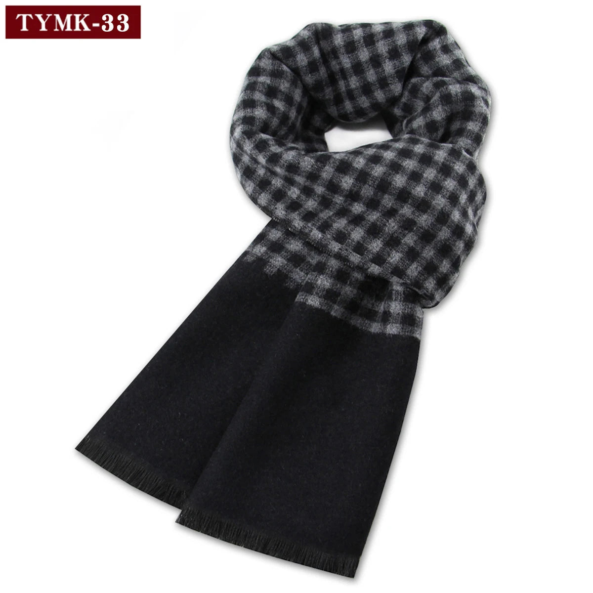 Luxury Wool Scarf for Men | Winter Warm Cashmere Silk Plaid Pashmina Shawl | EnigmaParis