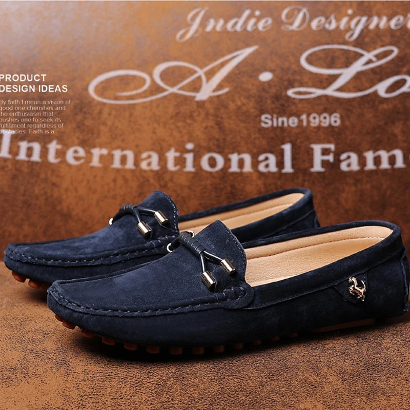 Men Suede Leather Loafers Shoes | Slip on Non-slip Driving Loafers for Men