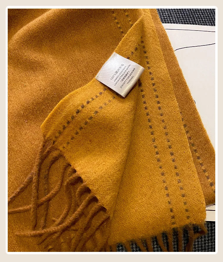 High-Quality 100% Wool Scarf | Women's Classic Soft Cashmere Muffler | EnigmaParis