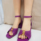 2025 Women's Summer Open toed Fashion Coarse Heel Sandals Italian Design GJ Luxury Brand Outdoor High Heel Non slip Sandals