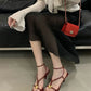 Summer Fashion Metal Buckle Narrow Band Sandals Women Band Open Toe Thin Low Heel Gladiator Party Shoes Zapatos De Mujer