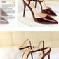 86-1 Style Simple Slim Ultra High Heel Shallow Painted Leather Sexy Nightclub Slimming One-word Strap Women Cool Shoes
