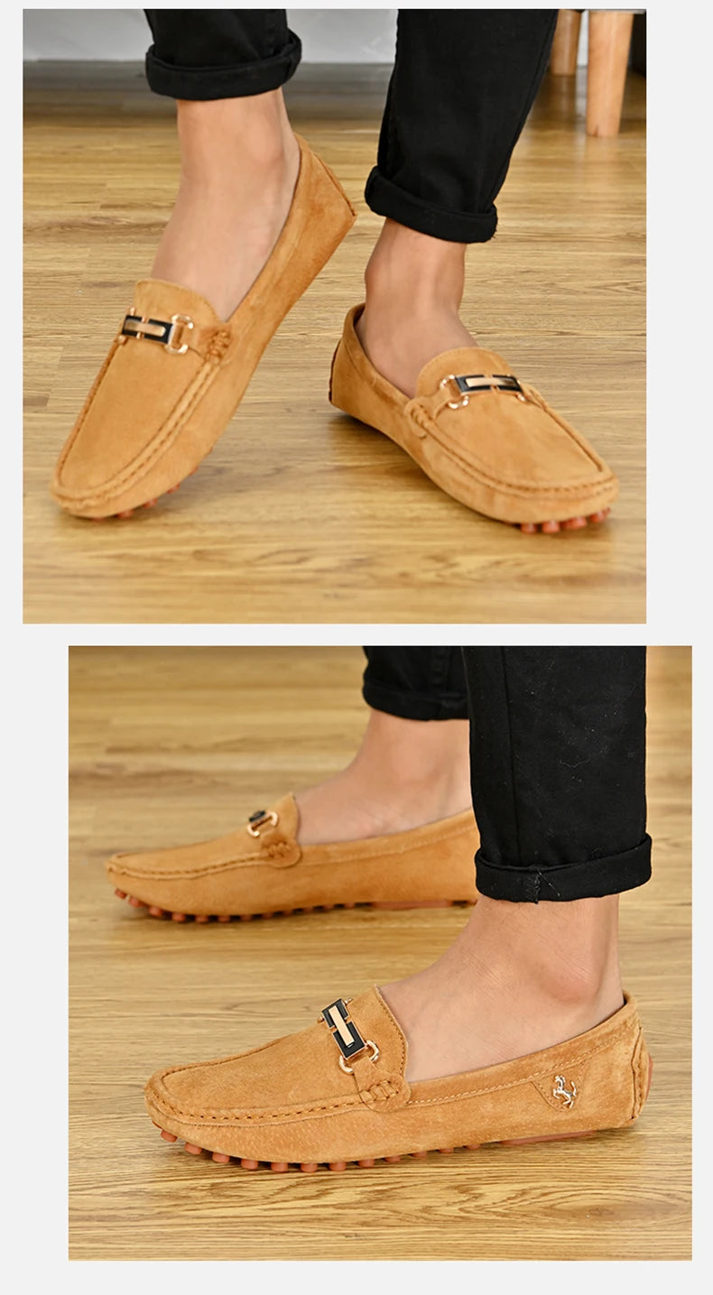 Suede Loafers Men Moccasins Shoes |  Men Suede Leather Loafers Shoes