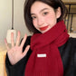 Winter Wool Scarf for Women | Solid Color Cashmere Knitted Muffler | Korean Style | EnigmaParis