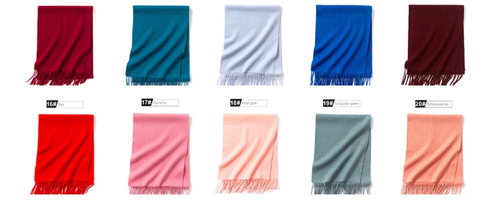 Solidlove 100% Wool Winter Scarf | Women's Fashion Cashmere Poncho Wrap | Elegant Scarves for Ladies | EnigmaParis