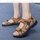Summer Men's Leather Sandals Outdoor Resort Beach Shoes Soft Rubber Lightweight Hiking Shoes Anti-slip Wear-resistant Flip Flops