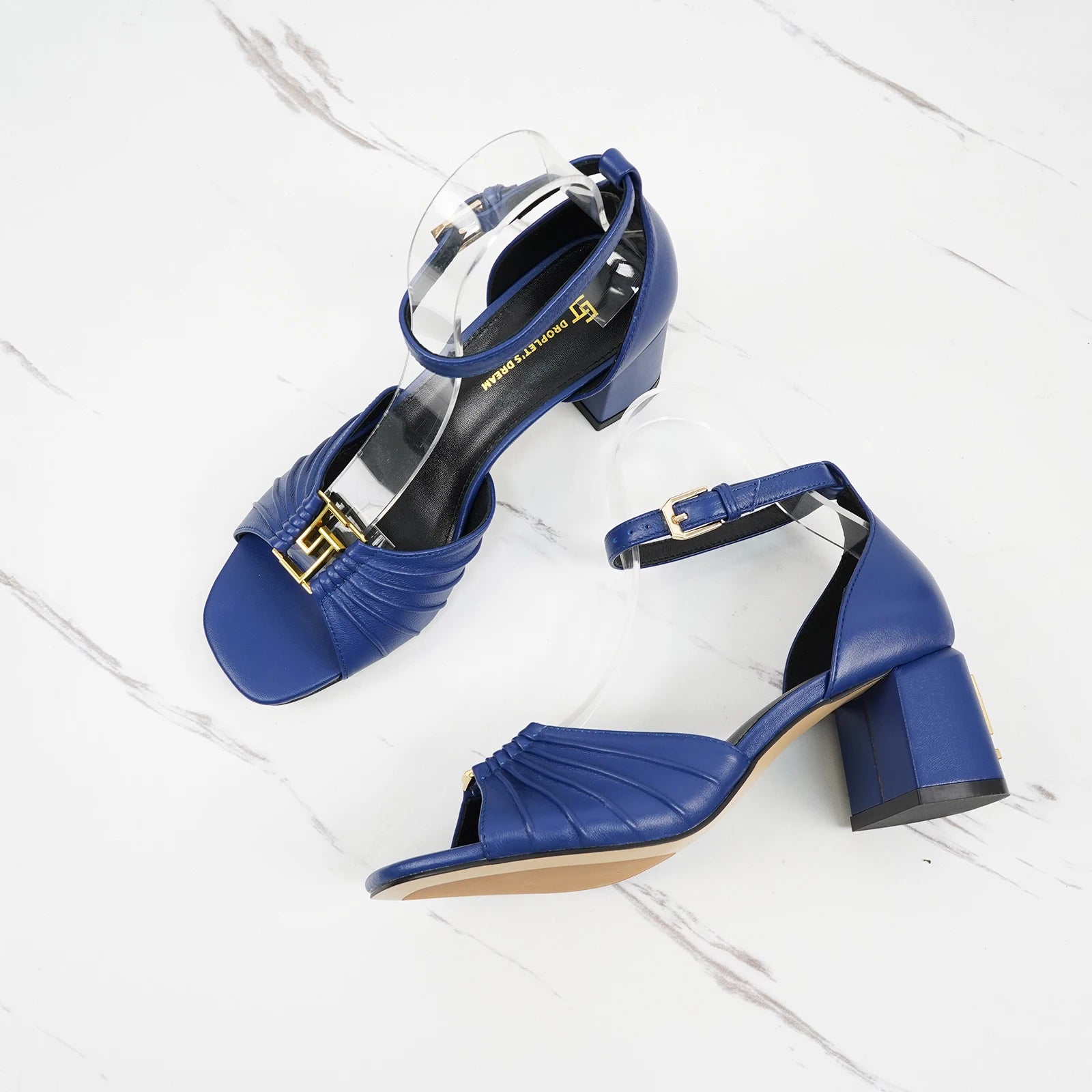 2025 Women's Summer Open toed Fashion Coarse Heel Sandals Italian Design GJ Luxury Brand Outdoor High Heel Non slip Sandals